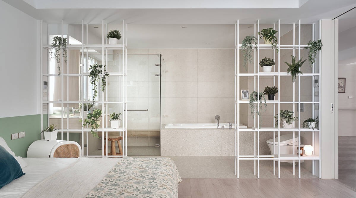 
Phòng tắm được thiết kế mở giúp không gian thoải mái hơn
