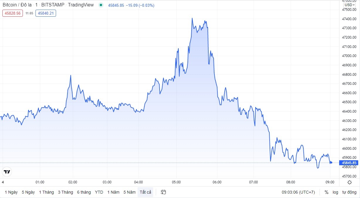
Diễn biến giá Bitcoin hôm nay 4/4

