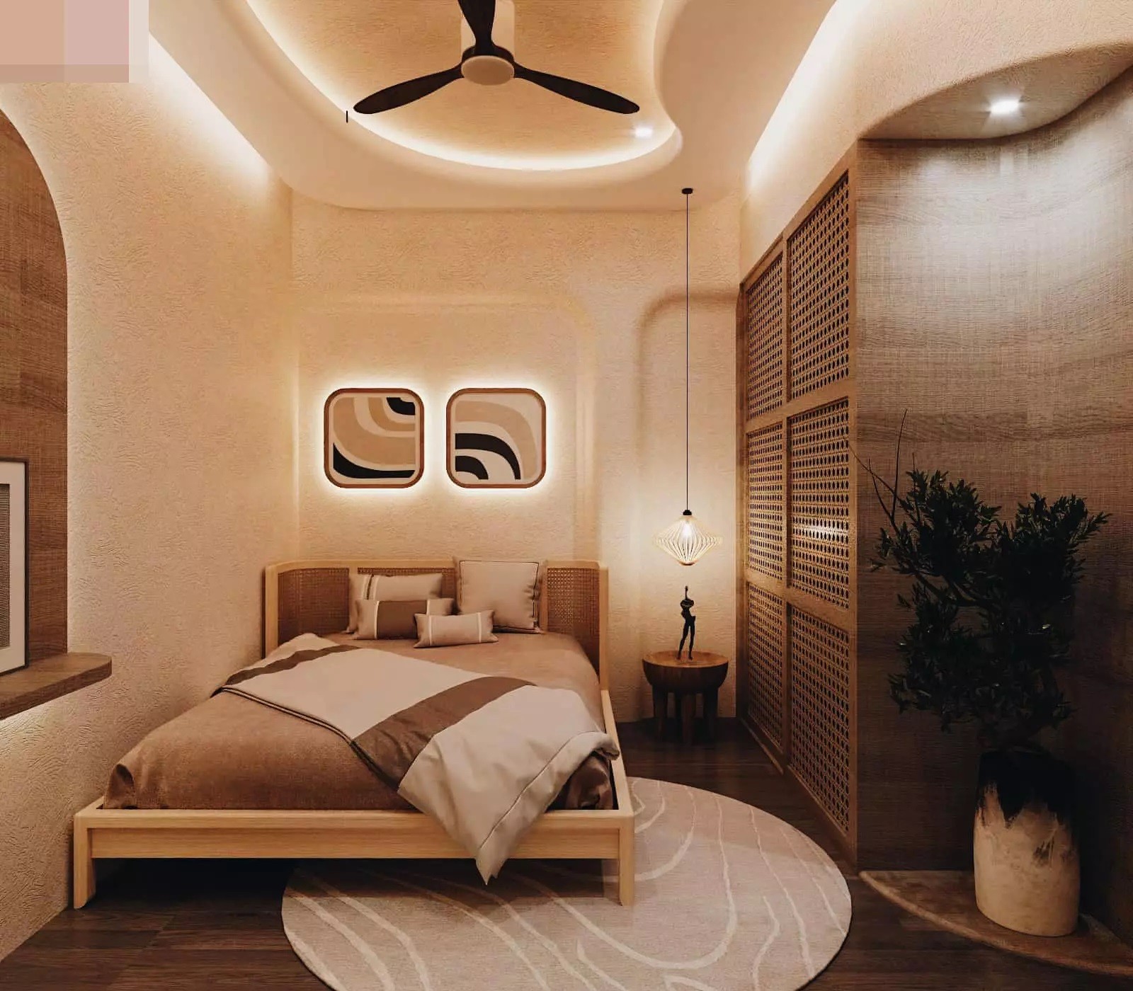 
Phòng ngủ cho khách sang trọng, mang phong cách hiện đại
