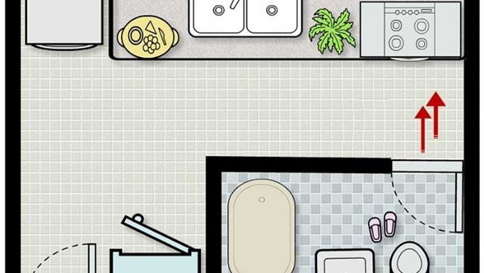 



Cửa nhà vệ sinh không nên đặt đối diện bếp

