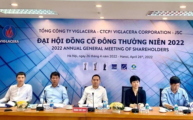 
Sáng ngày 26/4, Tổng Công ty Viglacera - CTCP (VGC) đã tổ chức Đại hội đồng cổ đông thường niên năm 2022
