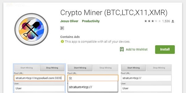 
Ứng dụng Crypto Miner
