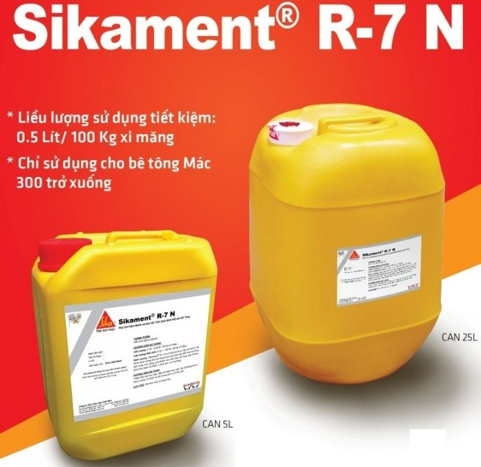



Tỷ lệ trộn phụ gia bê tông Sikament R7 0.3 – 0.8 lít /100 kg xi măng

