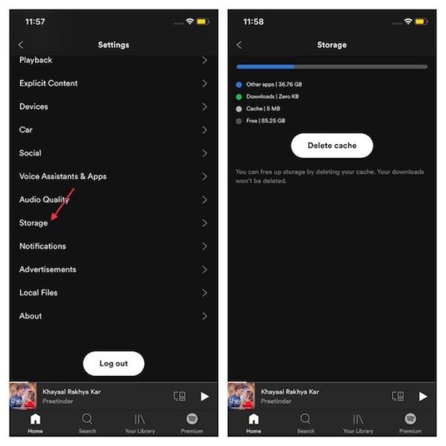 
Xóa bộ nhớ cache của ứng dụng
