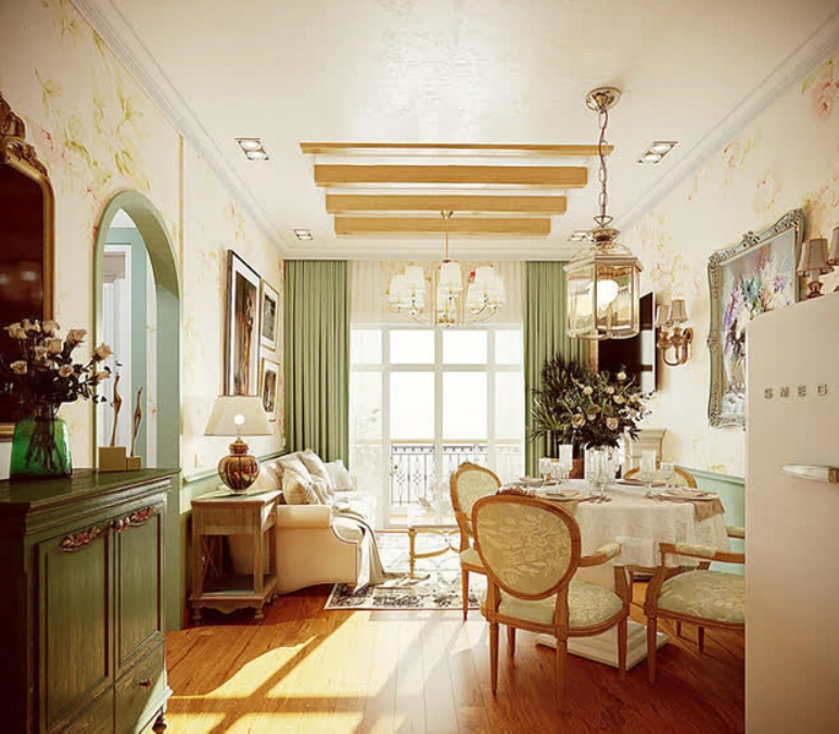 
Căn nhà có 2 màu chủ đạo là trắng và xanh lá, mang phong cách vintage Châu Âu
