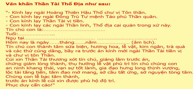 
Văn khấn bàn thờ thần tài ngày 23 (Nguồn Internet)
