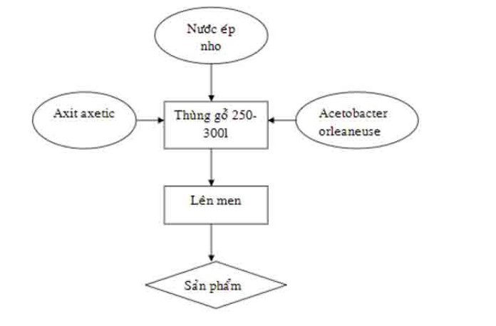 Sơ đồ cụ thể của phương pháp sản xuất axit axetic bằng phương pháp lên men chậm