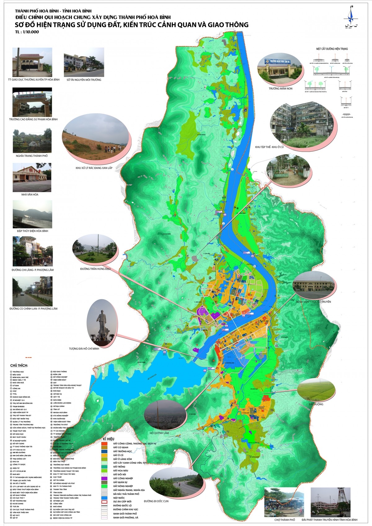 
Hình ảnh sơ đồ hiện trạng sử dụng đất, kiến trúc cảnh quan và giao thông
