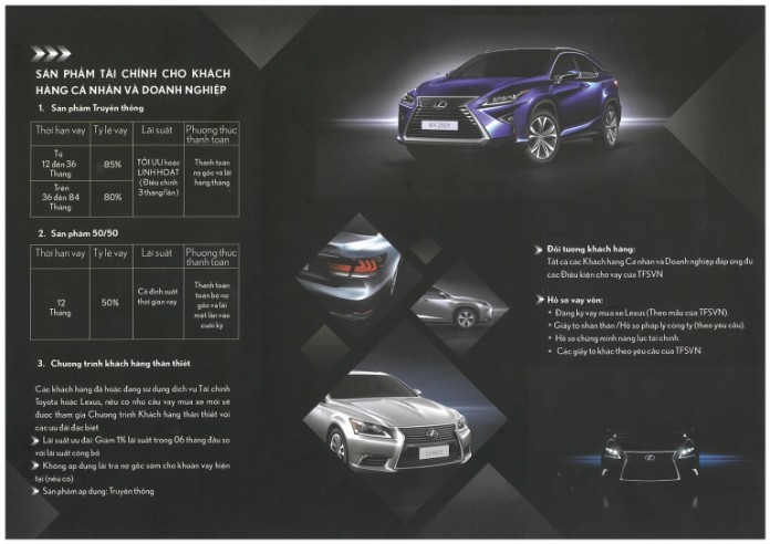 Dịch vụ Tài chính Lexus được thiết lập riêng dành cho khách hàng Lexus tại thị trường Việt Nam