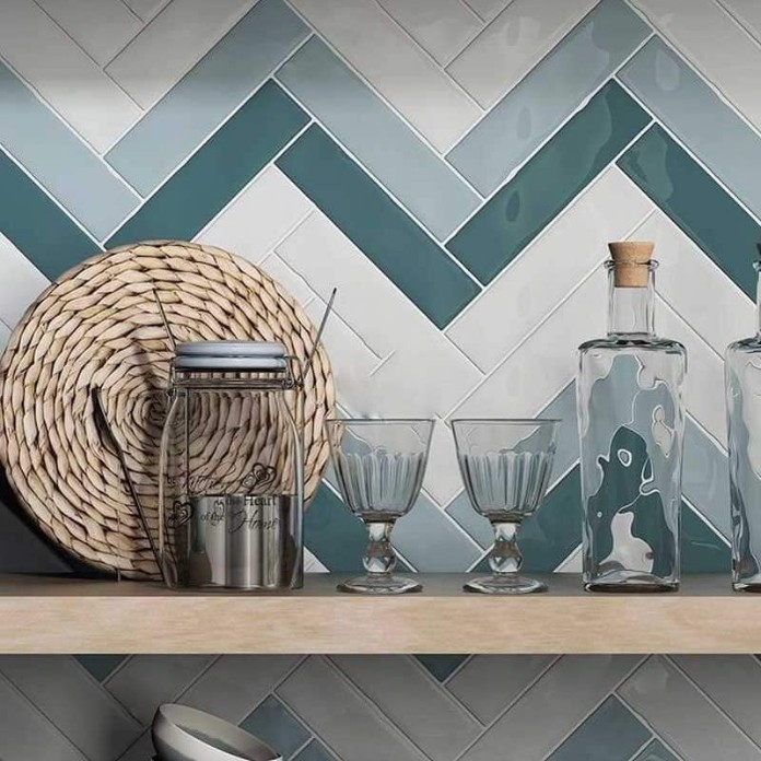 Gạch thẻ được ốp ziczac