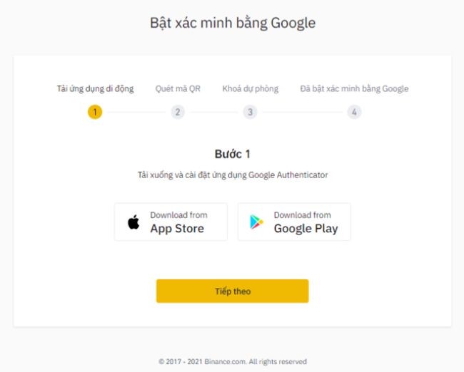 
Xác minh google trên Binance
