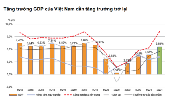
Tốc độ tăng trưởng GDP của Việt Nam đang dần tăng trở lại
