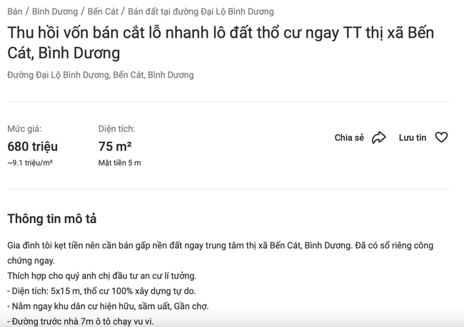 
Nhiều nhà đầu tư đang rao bán cắt lỗ đất nền trên các trang web bất động sản
