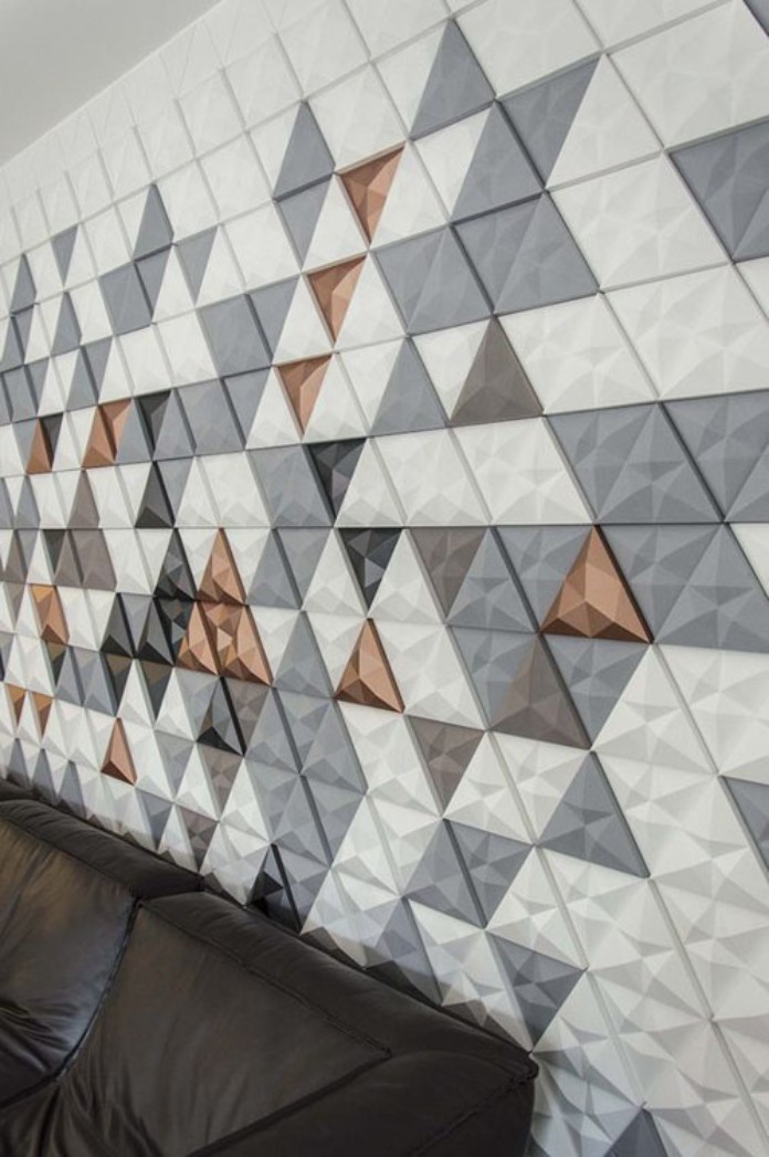 
Gạch 3D bê tông hình tam giác và sự kết hợp giữa nhiều màu sắc mang tới vẻ đẹp sinh động cho không gian nhà ở của bạn
