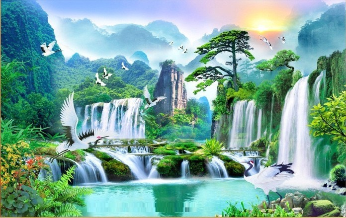 Một mẫu tranh 3D chủ đề phong cảnh