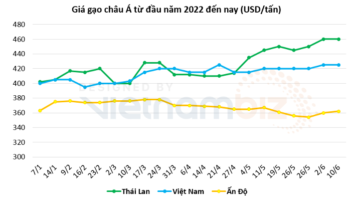 
Gạo Châu Á từ đầu năm 2022 đến nay
