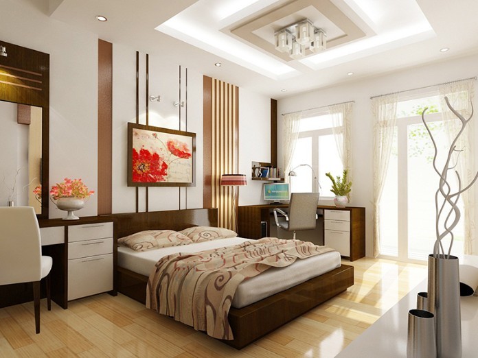 Sử dụng gạch có thiết kế đơn giản cho phòng ngủ
