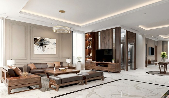 Phòng khách decor hợp phong thủy rất được quan tâm