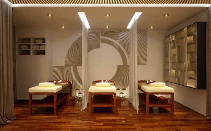 
Không gian spa sang trọng được sử dụng giường gỗ
