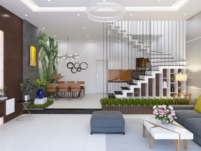 
Nhà ống có cầu thang thiết kế rộng rãi, tiện ích
