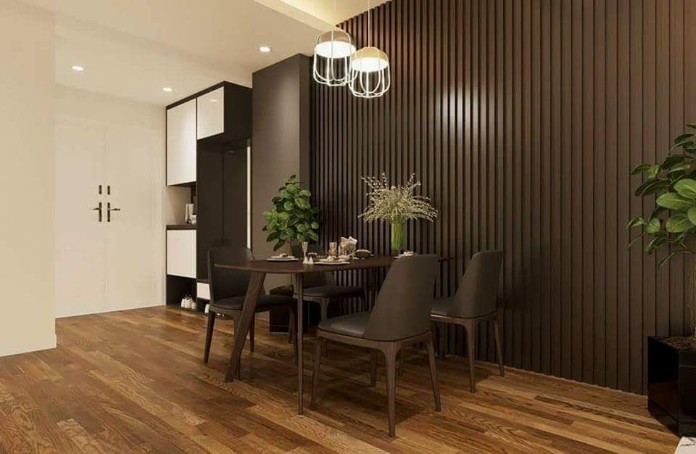 
Tấm ốp tường Hàn Quốc đẹp với thiết kế lam sóng
