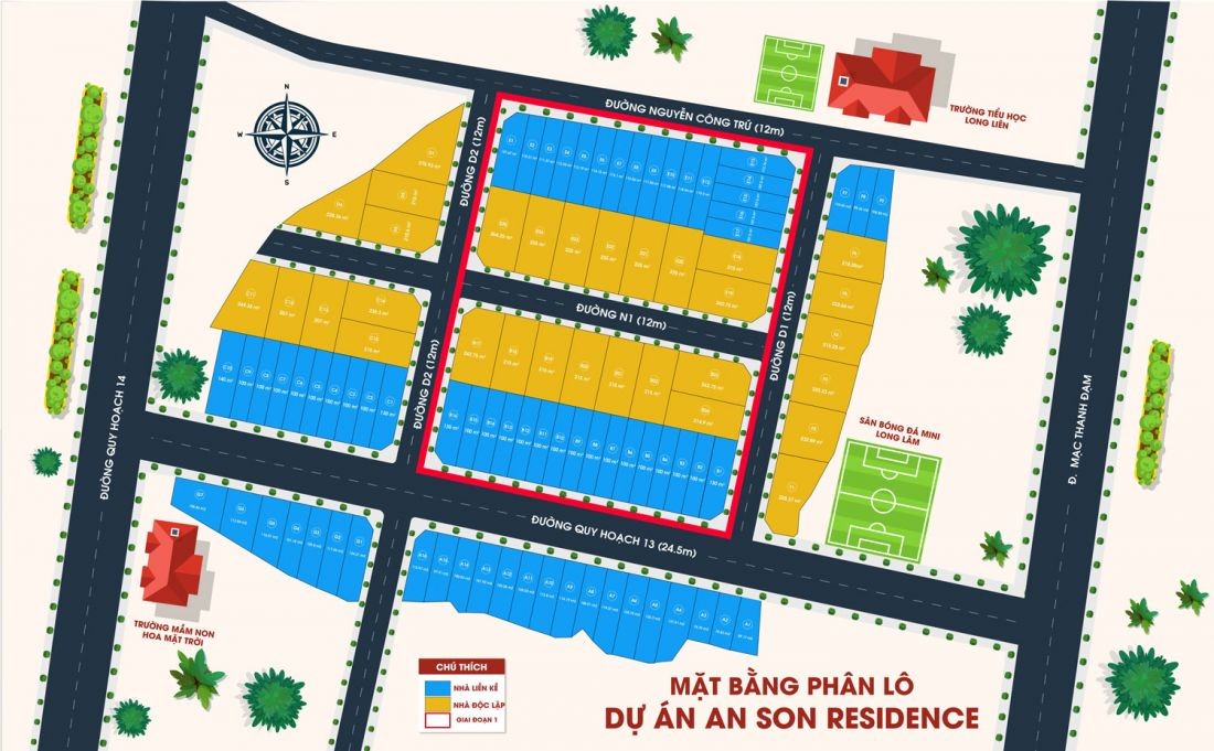 Dự án An Sơn Residence với diện tích 1,93ha và tổng mức đầu từ lên tới 95 tỷ đồng
