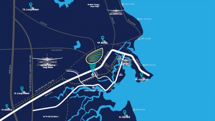 
Bản đồ thể hiện vị trí vàng của dự án&nbsp;
