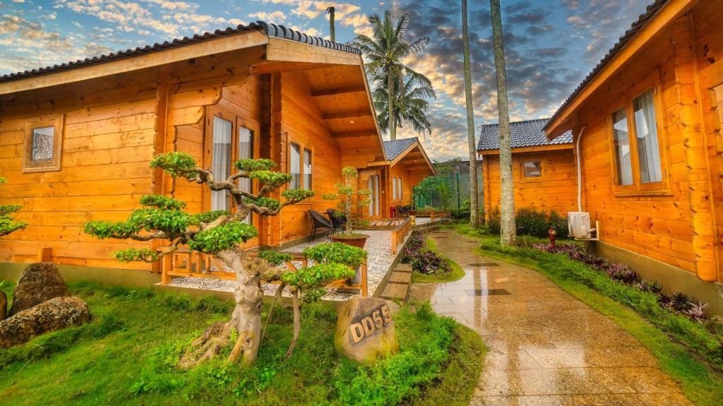 
Đôi dép Villa cũng là một trong những homestay hạng sang và độc đáo khi nổi lên với những căn nhà gỗ màu vàng ươm
