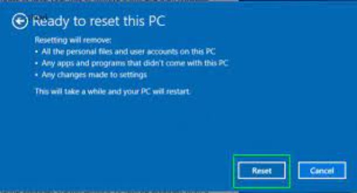
Khôi phục cài đặt gốc cũng tương tự như reset lại máy
