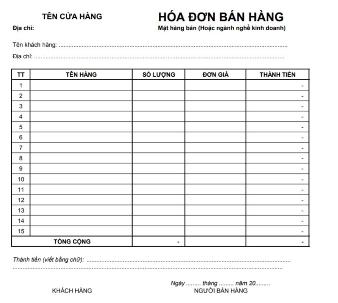 
Những loại chứng từ liên quan tới hóa đơn
