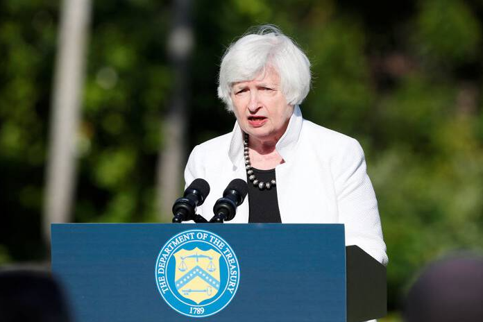 
Bộ trưởng Bộ Tài chính Mỹ Janet Yellen phát biểu từ Bali, Indonesia. Ảnh: Reuters
