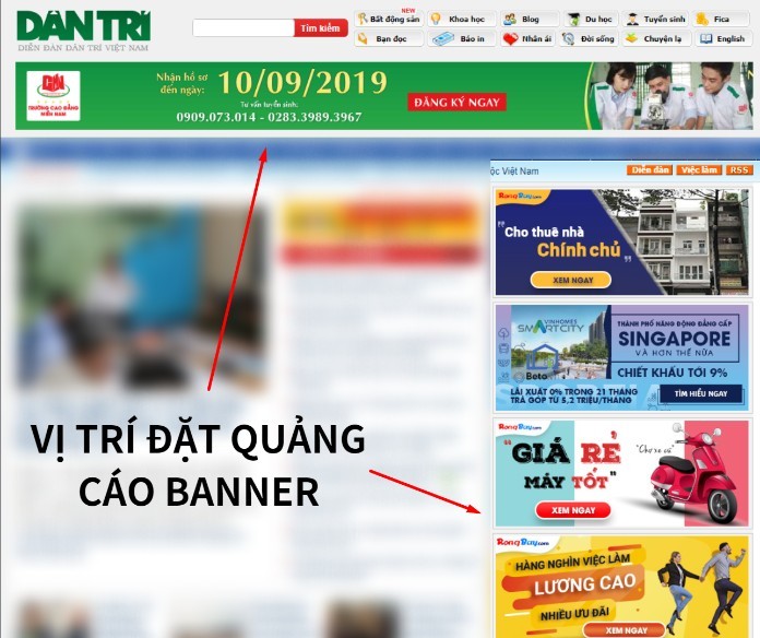 Đặt quảng cáo ở vị trí dễ nhìn