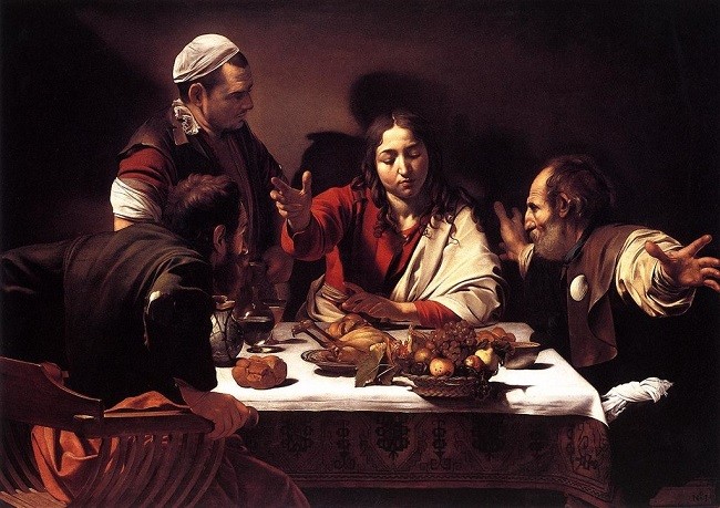 
Tác phẩm Supper at Emmaus của Caravaggio sử dụng kỹ thuật Chiaroscuro tạo ra những ảo ảnh thị giác nổi bật
