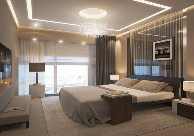 
Tường màu xám phối với màu nâu
