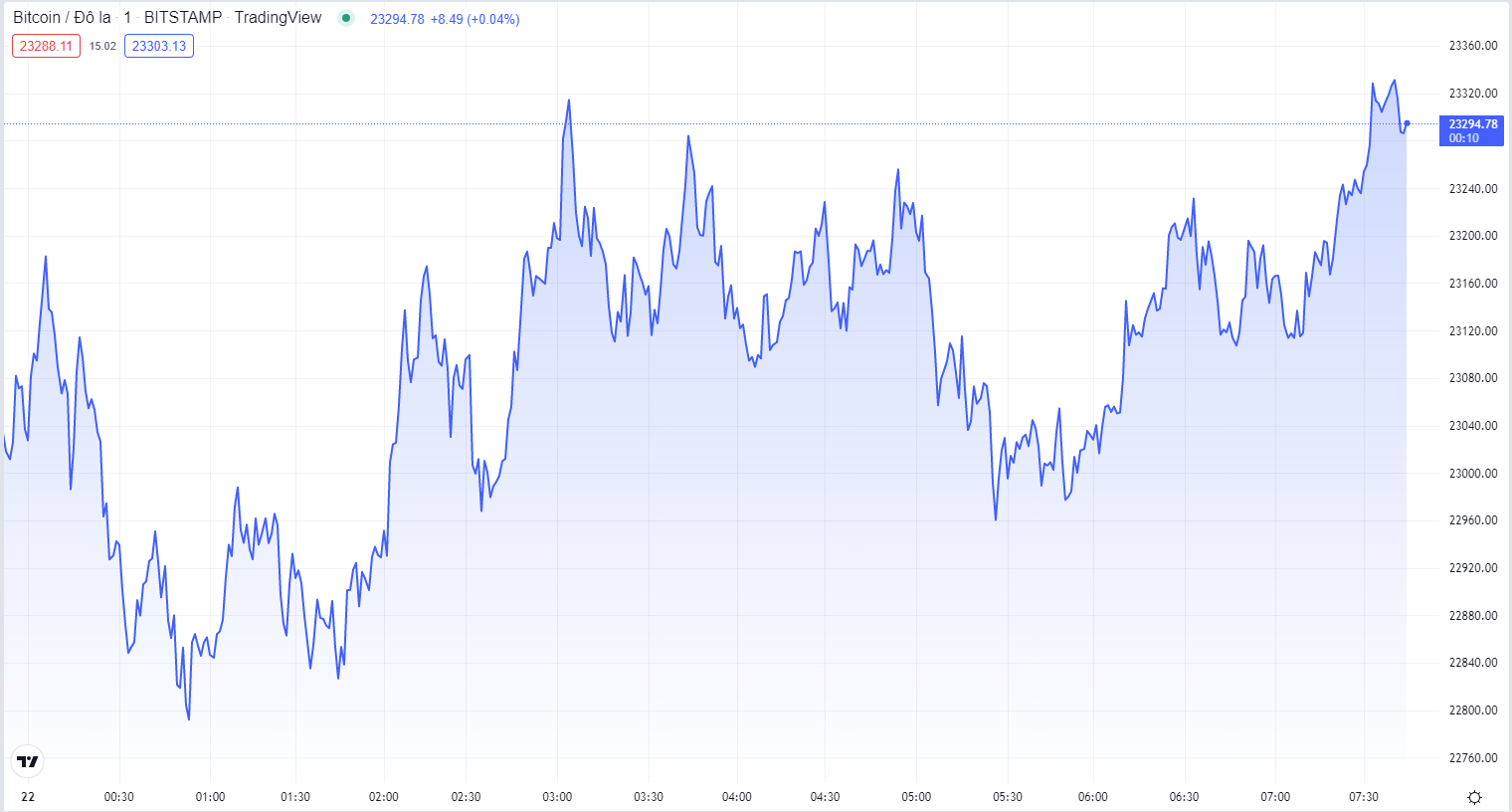 
Diễn biến giá Bitcoin hôm nay 22/7. Nguồn TradingView
