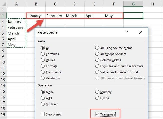 
Chuyển đổi giữa cột và hàng khi sử dụng file Excel
