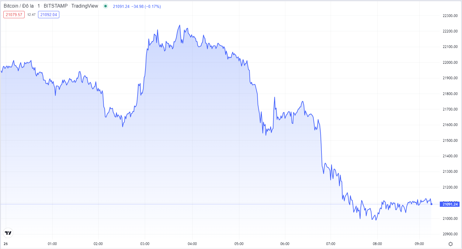 
Diễn biến giá Bitcoin hôm nay 26/7. Nguồn TradingView
