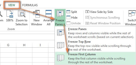 
Cách khóa cột đầu tiên trong excel
