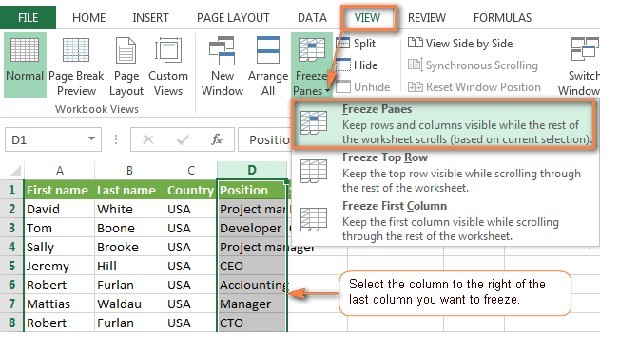 
Cách cố định nhiều cột trong excel
