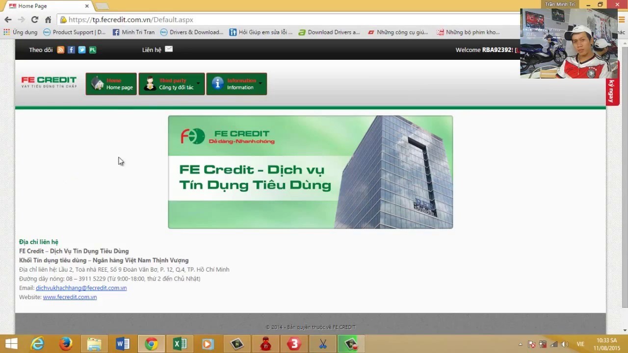 
Giao diện website: Portal.fecredit.com.vn
