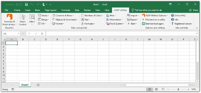 
Công cụ Asap Utilities giúp tăng thêm nhiều tính năng cho Excel&nbsp;

