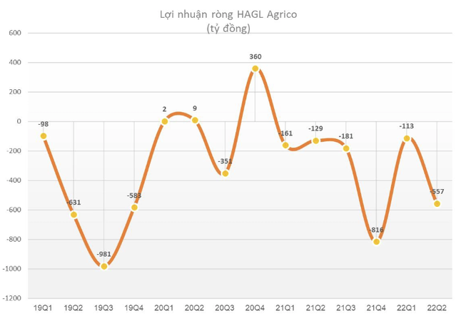 
Kết thúc 6 tháng đầu năm, báo cáo tài chính của HAGL Agrico cho thấy, công ty tiếp tục báo lỗ 670 tỷ đồng
