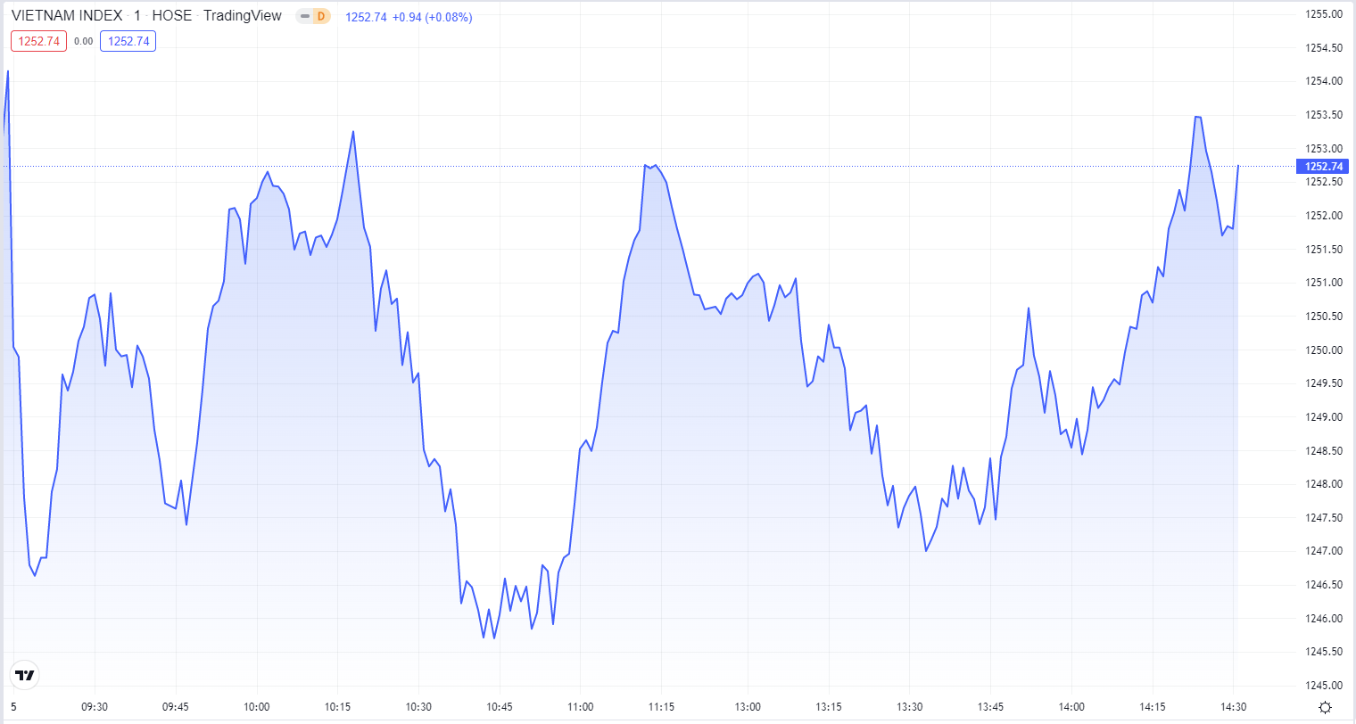 
Diễn biến VN-Index trong phiên 5/8. Nguồn: TradingView
