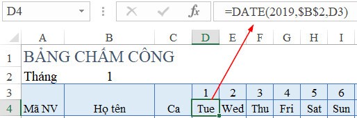Cách lập mẫu bảng chấm công theo ca và làm thêm giờ trên Excel