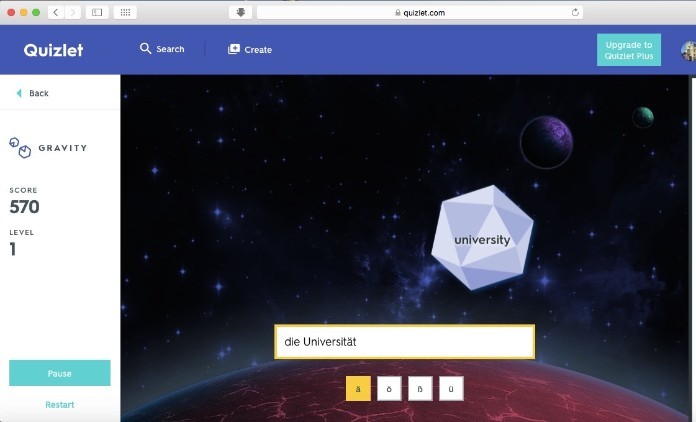 
Quizlet cung cấp các cách học cùng trò chơi nhỏ để người dùng có thể ghi nhớ kiến thức dễ dàng hơn
