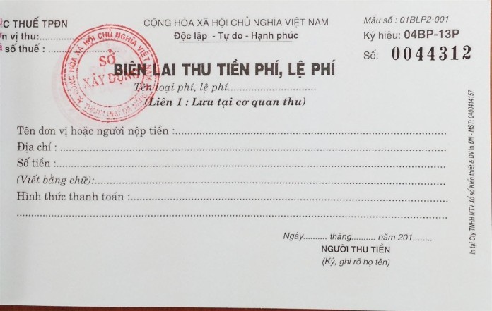
Mẫu biên lai hợp lệ cần có đầy đủ nội dung
