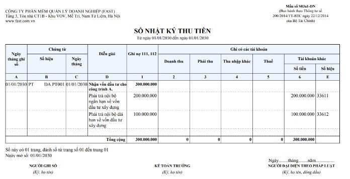 
Sổ nhật ký thu tiền là một dạng sổ nhật ký đặc biệt
