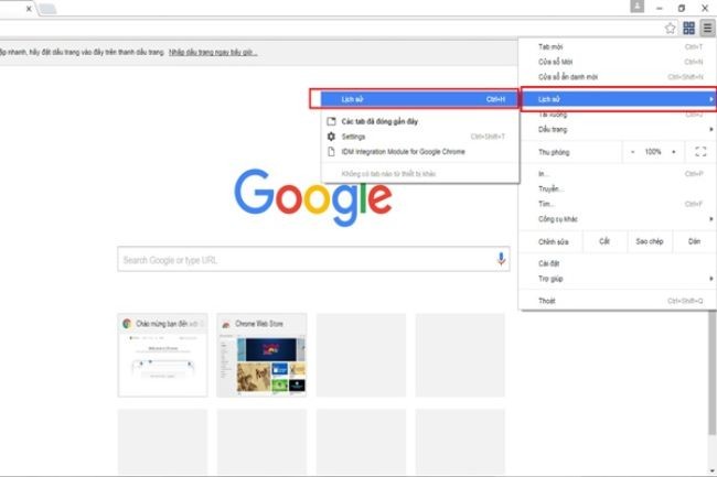 Cách xóa lịch sử trên máy tính dùng Google Chrome