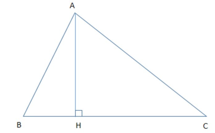 
Đường cao trong tam giác được xuất phát từ một đỉnh và vuông góc với cạnh đối diện
