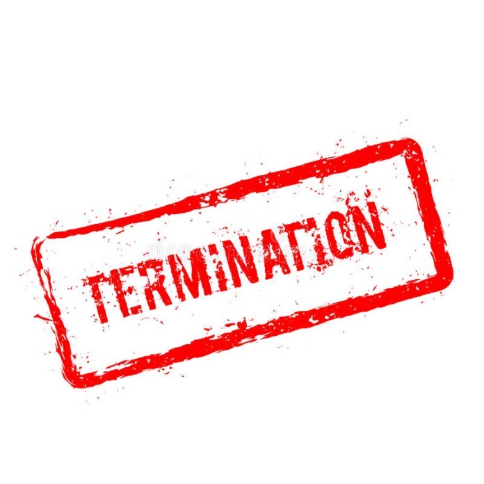 
Termination là thuật ngữ chỉ sự chấm dứt, kết thúc một công việc gì đó và được sử dụng trong nhiều lĩnh vực

